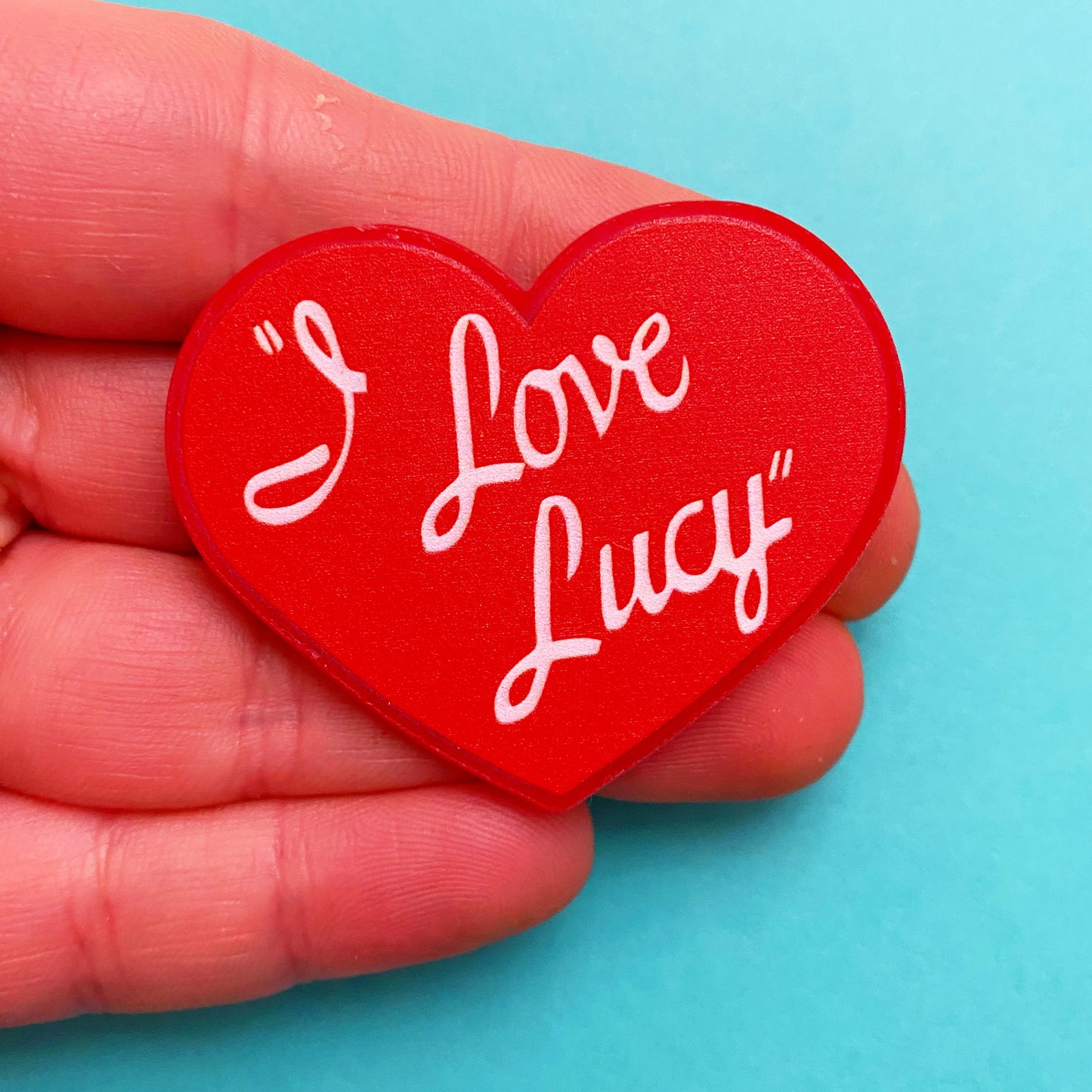 Lucy Love Heart Acrylic Pin Brooch