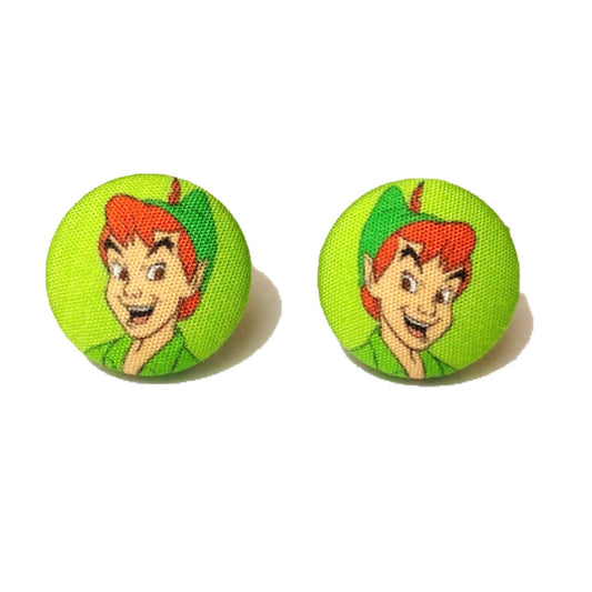 Peter Fabric Button Earrings