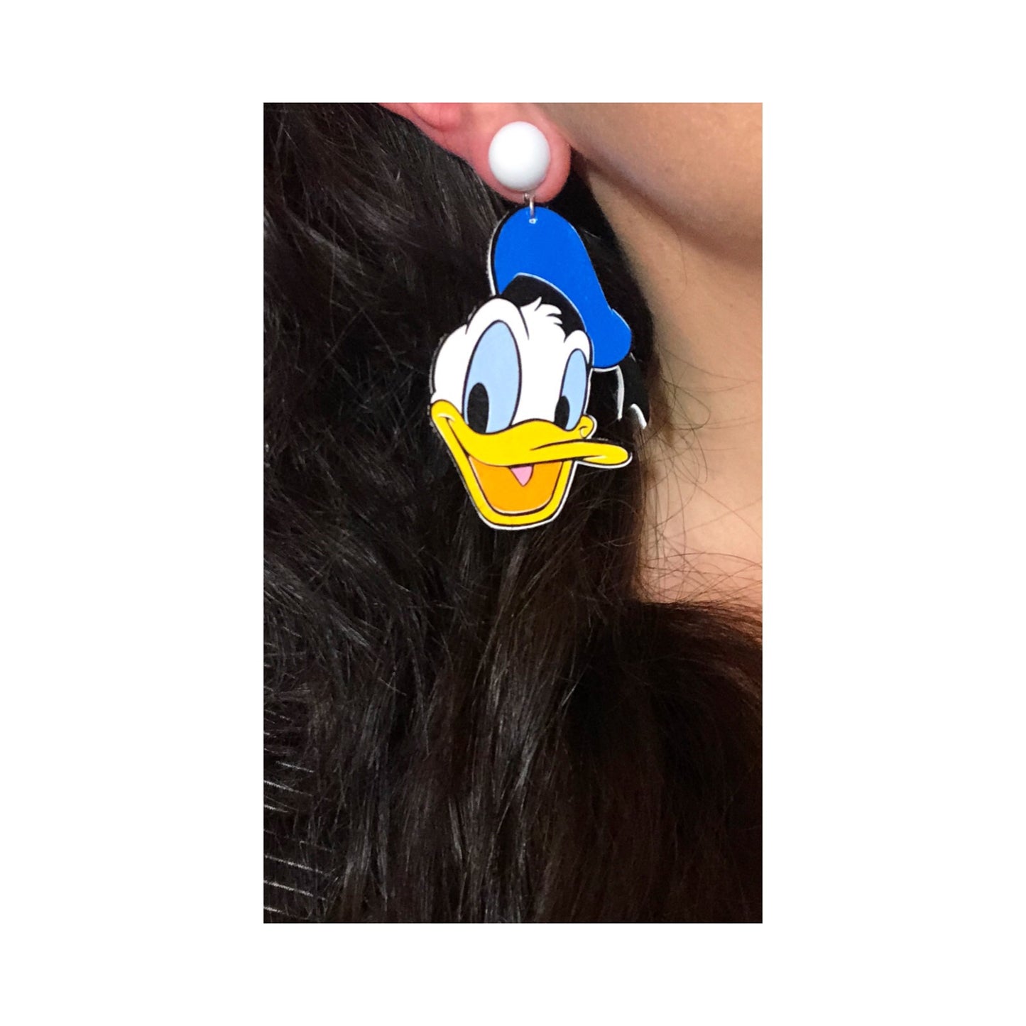 Donald Inspired Large Drop Earrings