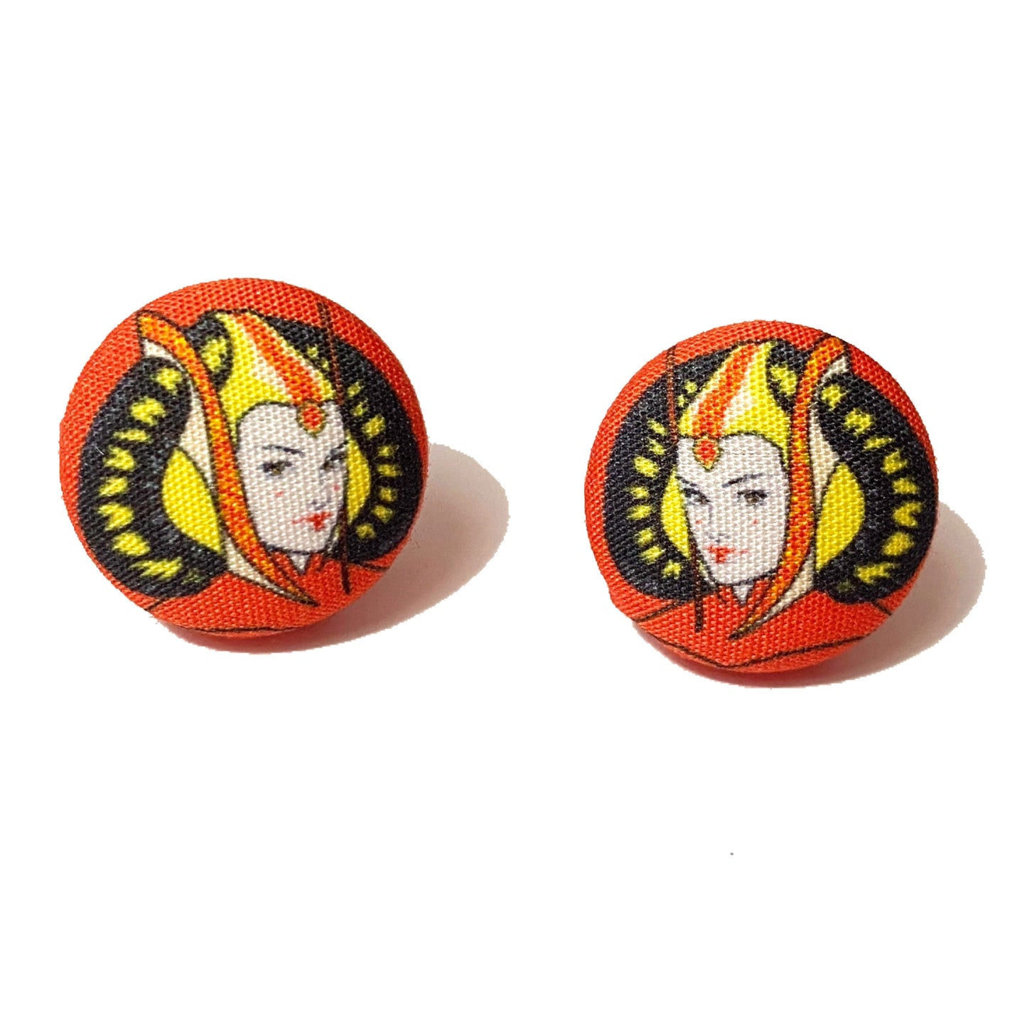 Amidala Fabric Button Earrings