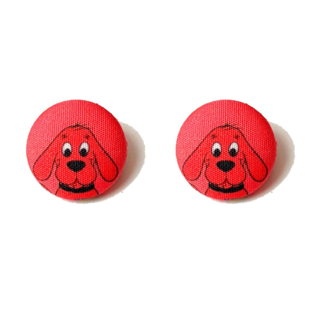 Clifford Fabric Button Earrings
