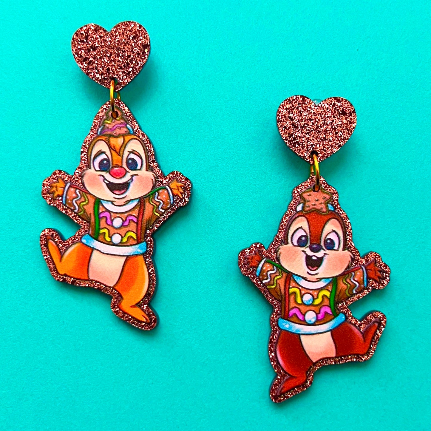 Chip & Dale Christmas Sweaters Acrylic Drop Earrings