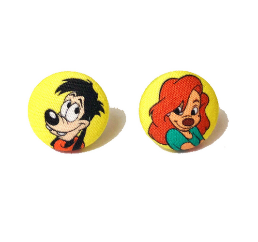 Max & Roxanne Fabric Button Earrings