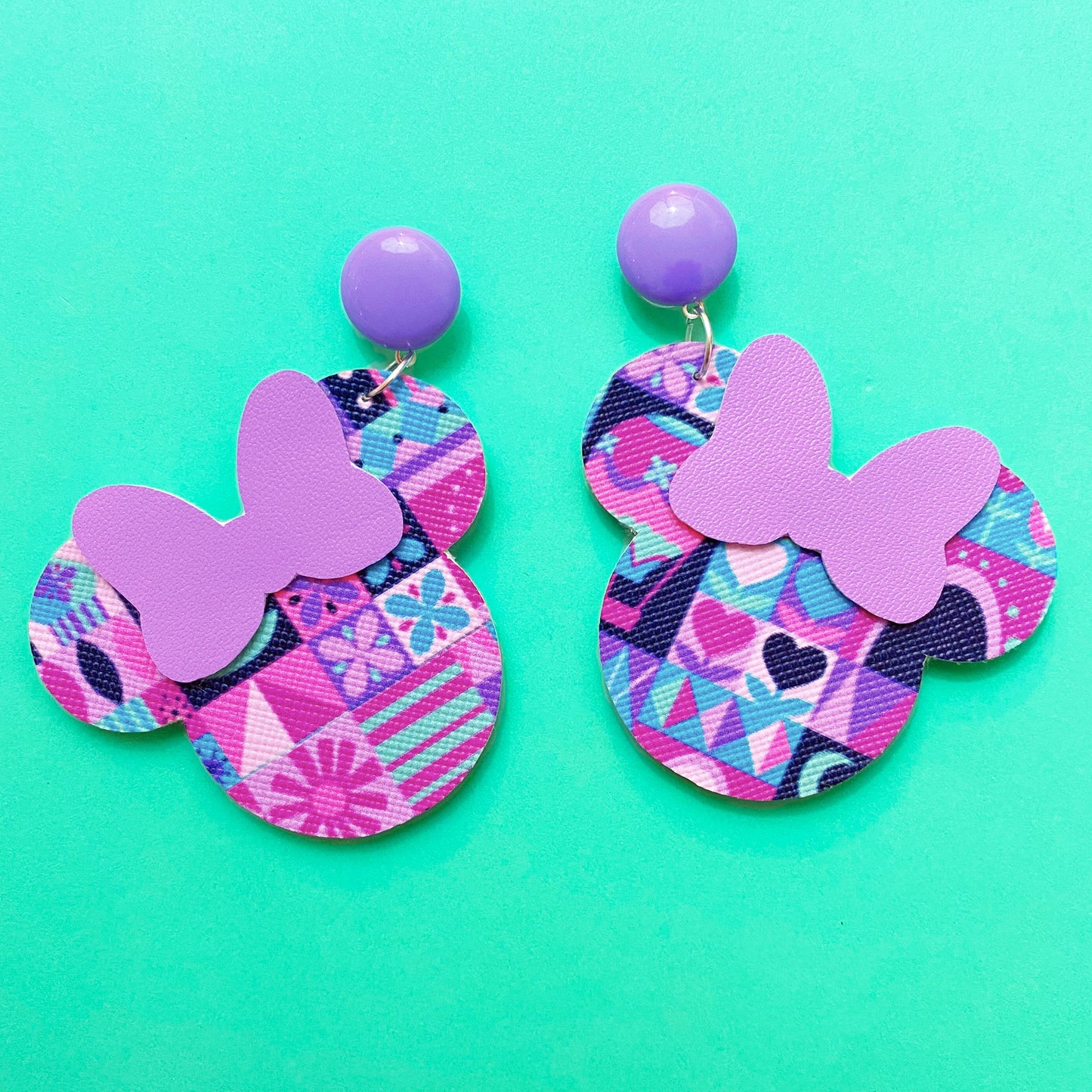 Small World Print Mouse Drop Earrings
