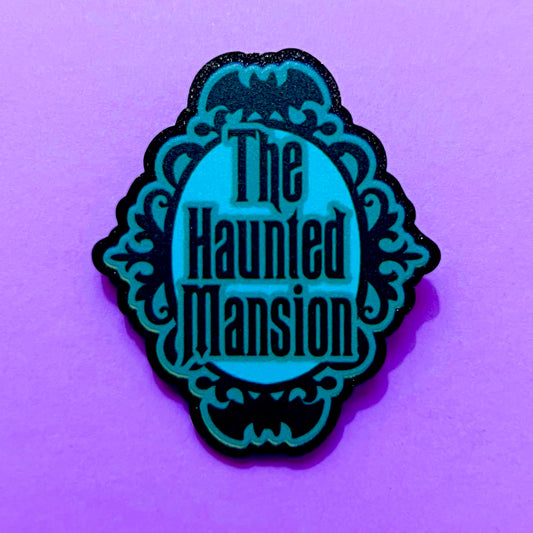 Spooky Mansion Acrylic Brooch Pink