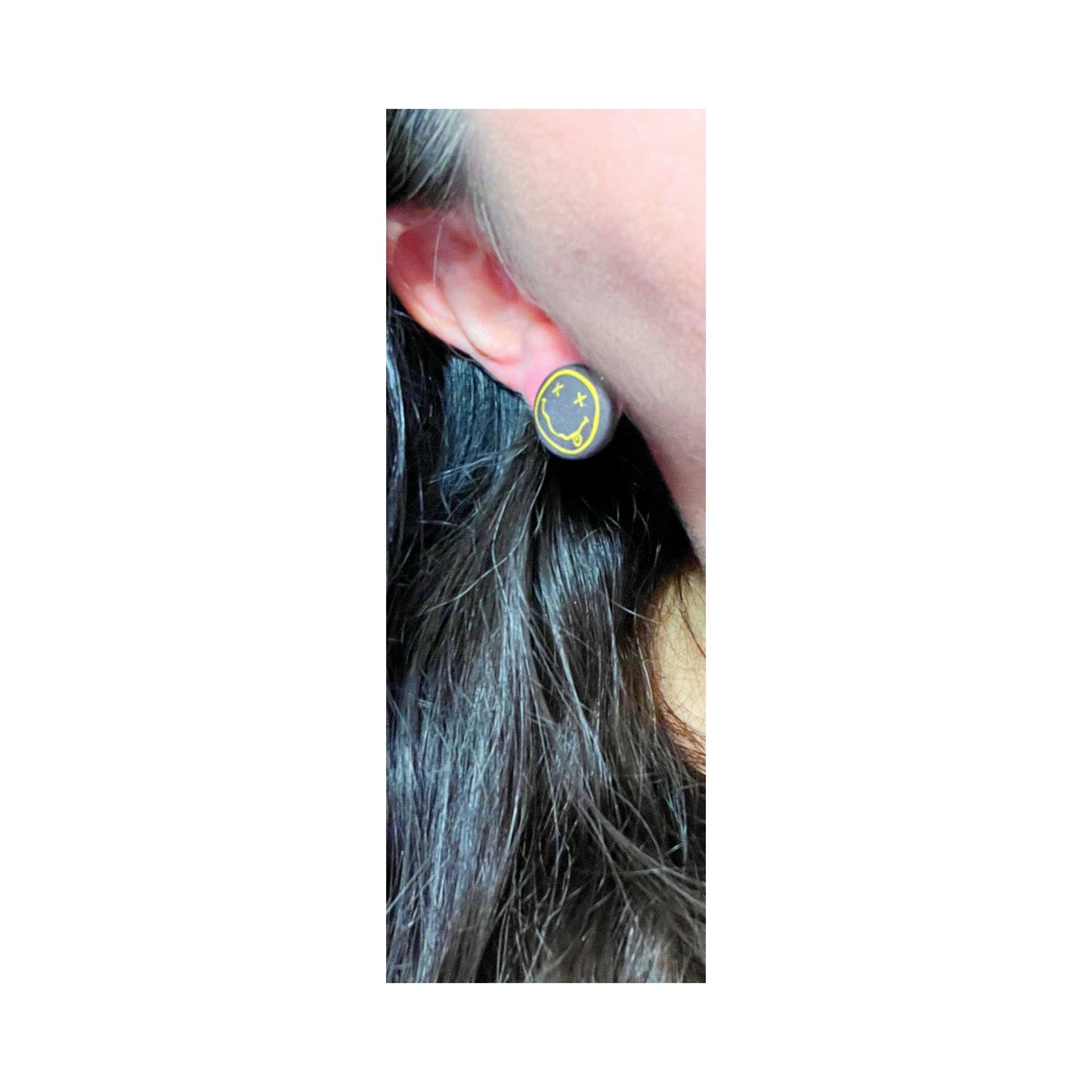 Nirvana Fabric Button Earrings