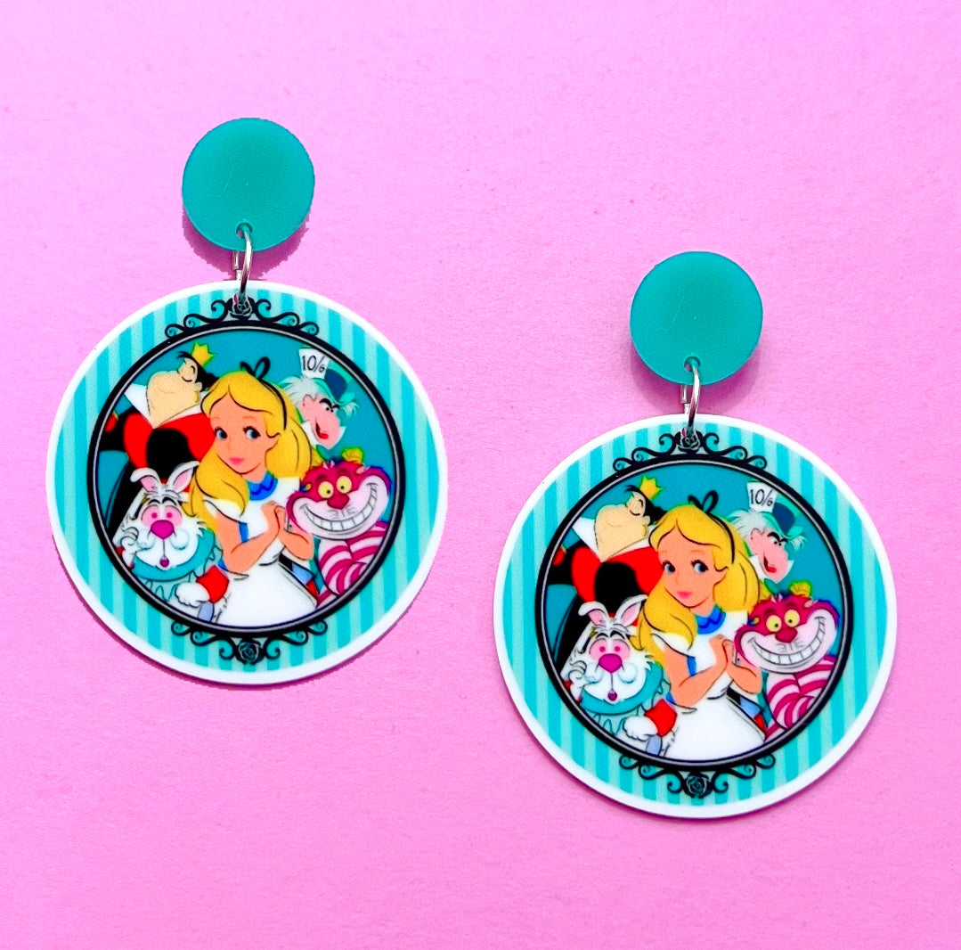 Alice & Friends Wonderland Acrylic Drop Earrings