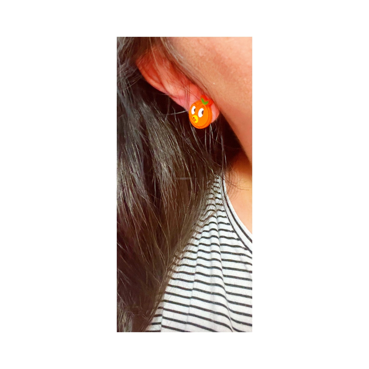 Orange Bird Inspired Acrylic Post Earrings