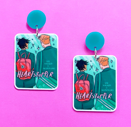 Heart Stopper Inspired Book Acrylic Drop Earrings