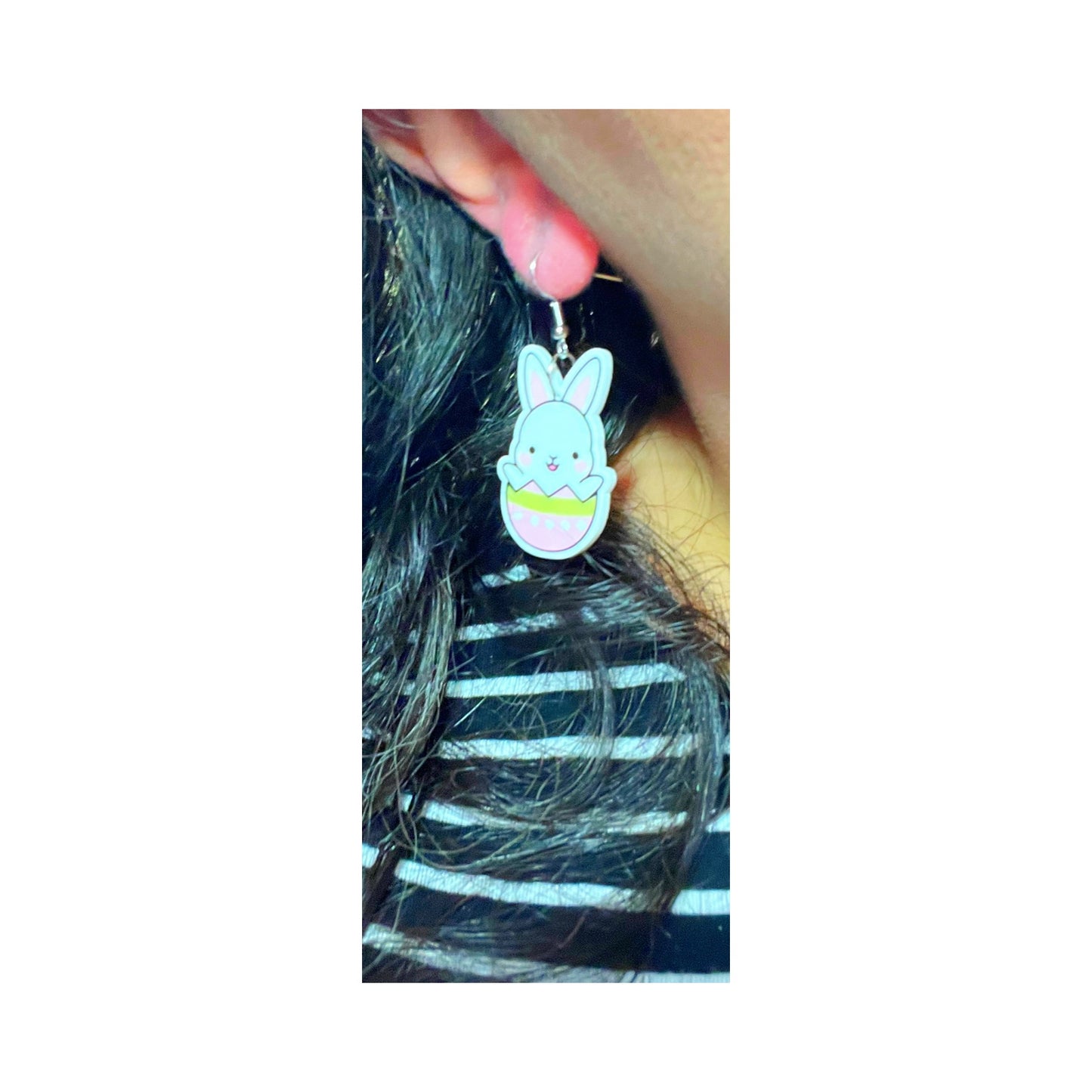 Bunny Easter Egg Acrylic Drop Earrings