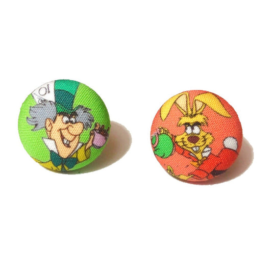 Hatter & Hare Fabric Button Earrings