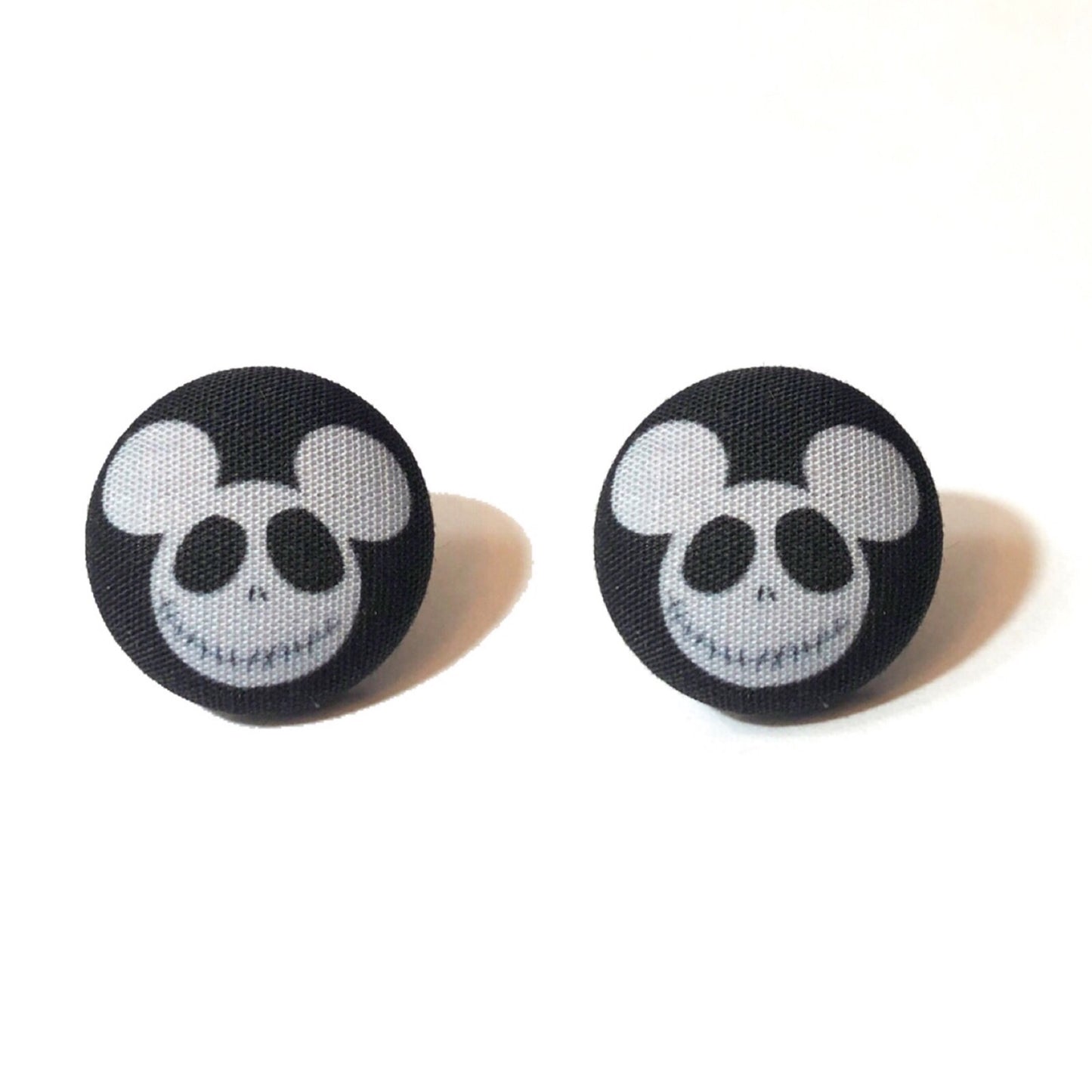 Jack Mouse Fabric Button Earrings