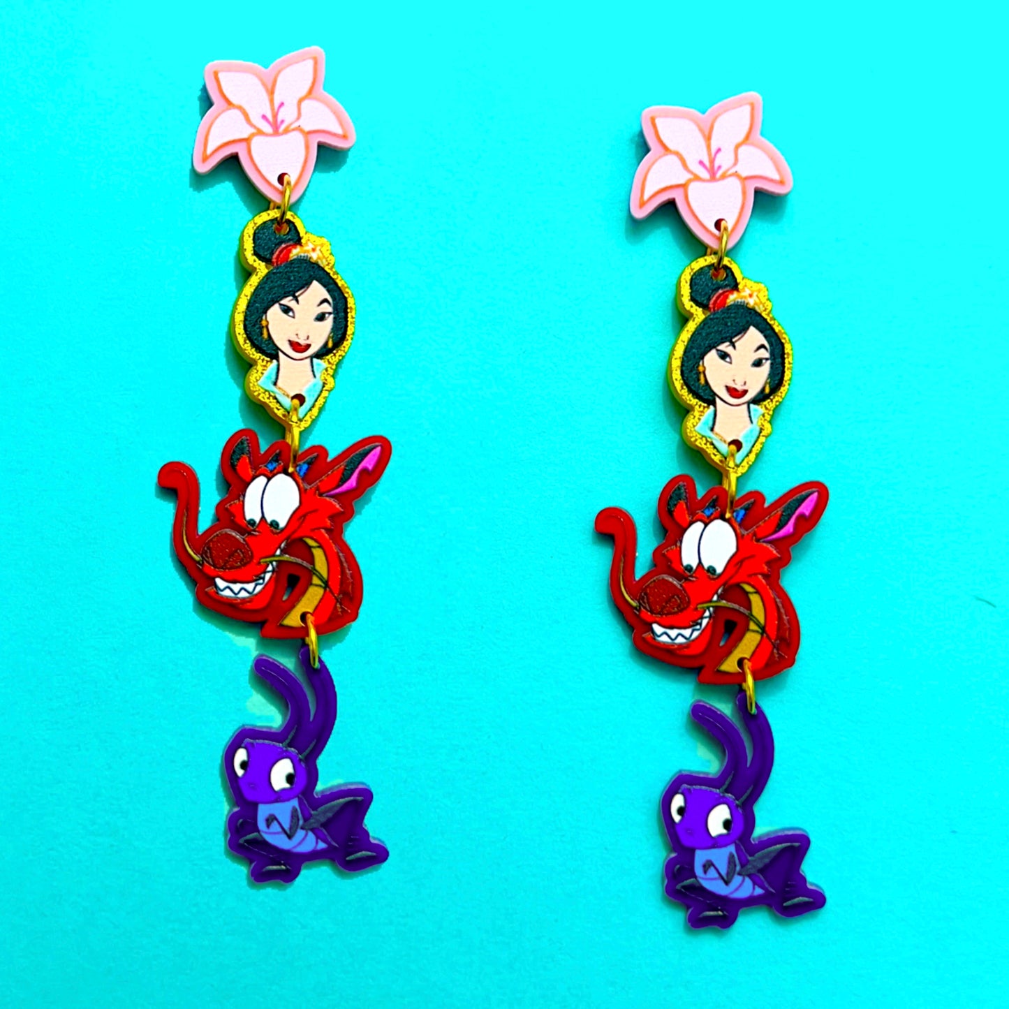 Mulan & Friends Tiered Drop Earrings