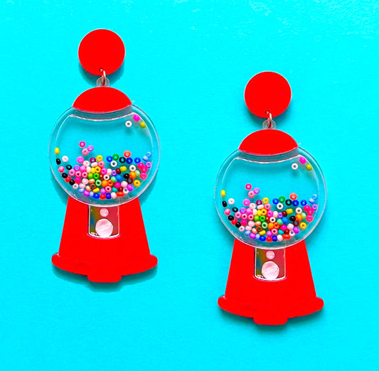 Gumball Machine Acrylic Drop Earrings