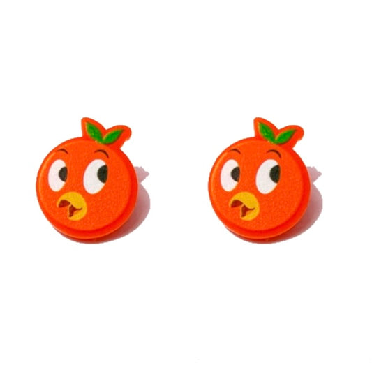 Orange Bird Inspired Acrylic Post Earrings