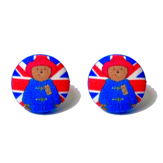 Paddington Fabric Button Earrings