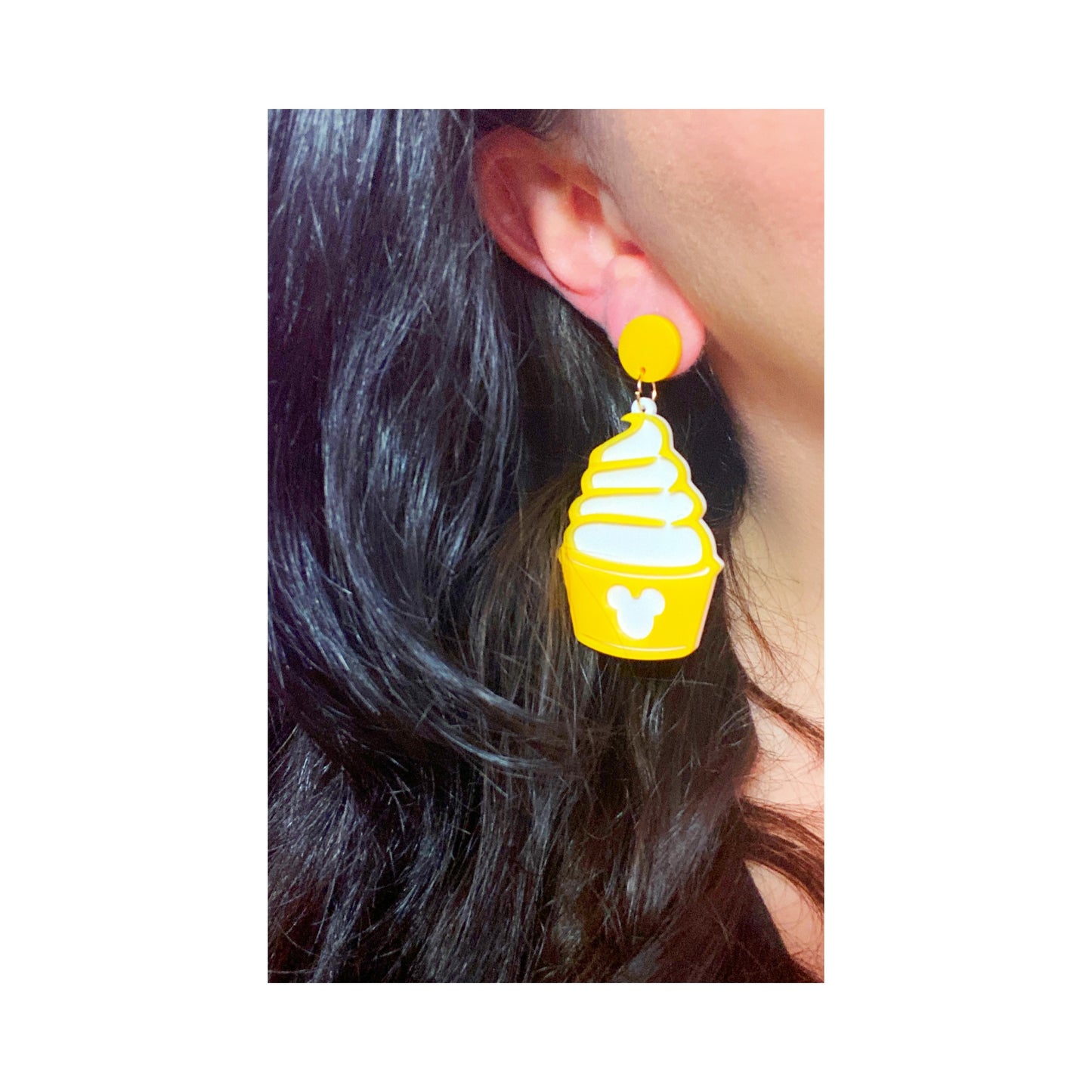 Yellow Pineapple Whip Matte Acrylic Drop Earrings