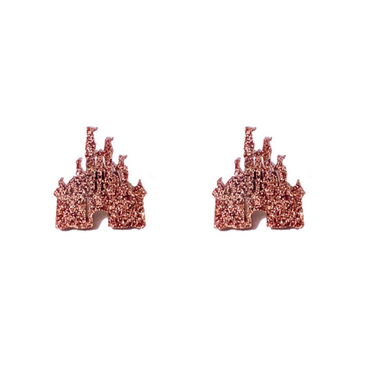Rose Gold Castle Post Earrings