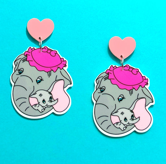 Dumbo and Mom Drop Earrings