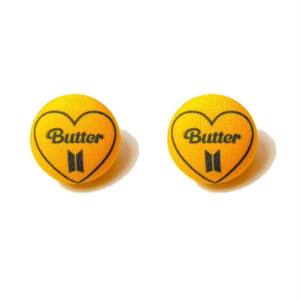 Butter Inspired Fabric Button Earrings