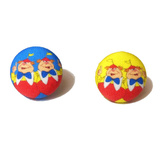 Dee & Dum Fabric Button Earrings