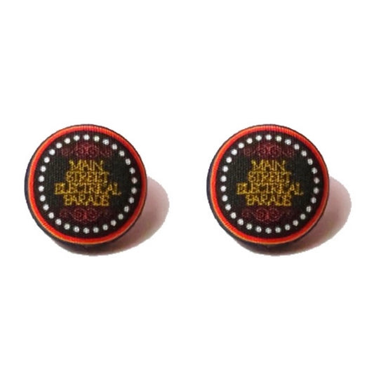 Electric Parade Inspired Fabric Button Earrings
