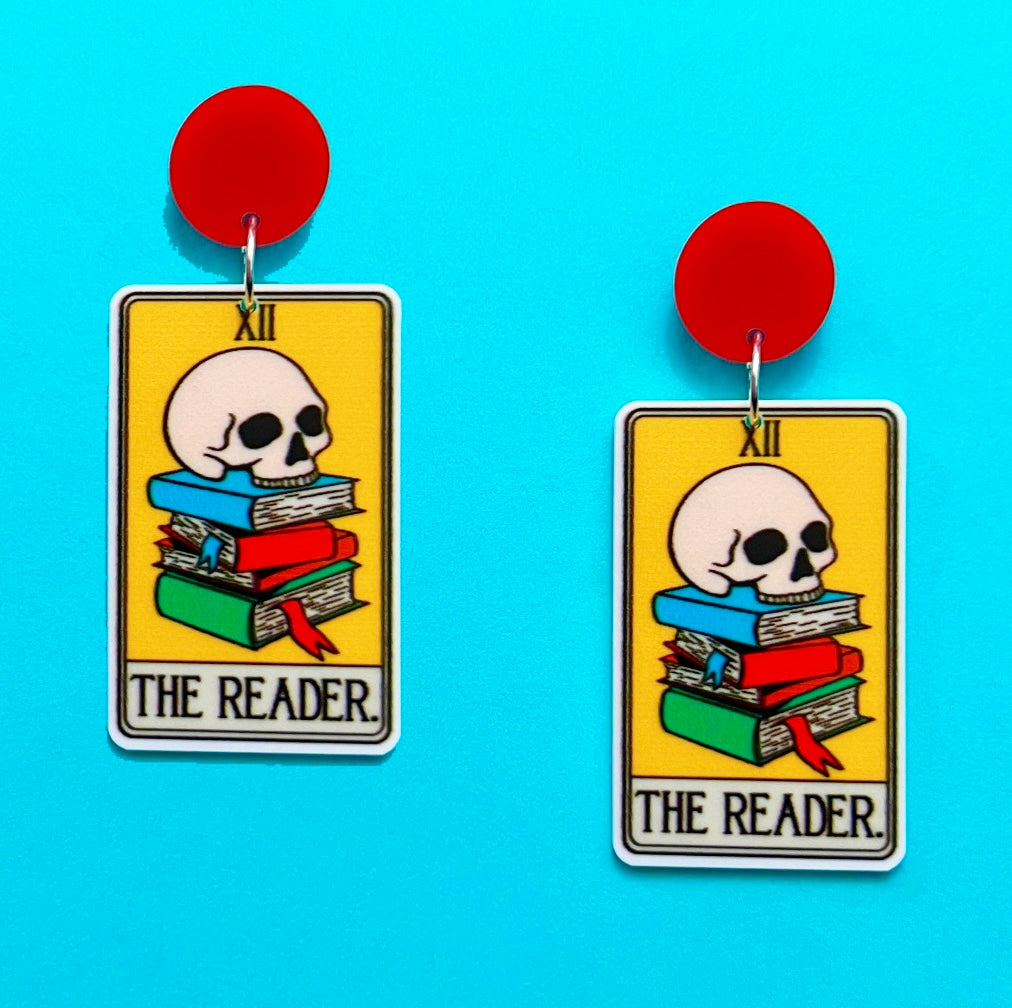 The Reader Tarot Card Acrylic Drop Earrings