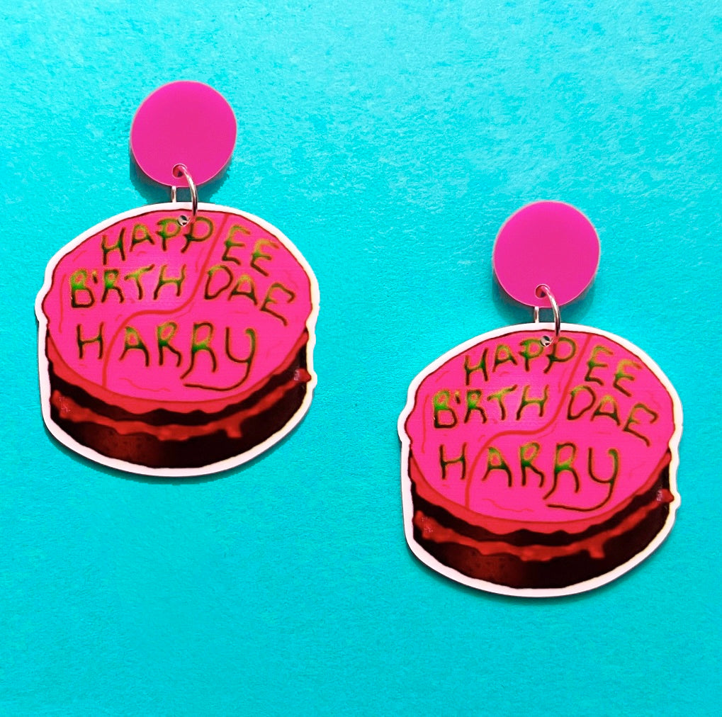 Happy Birthdae Acrylic Drop Earrings