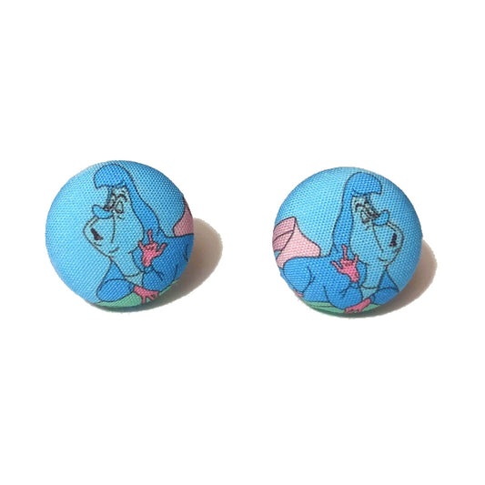 Caterpillar Fabric Button Earrings