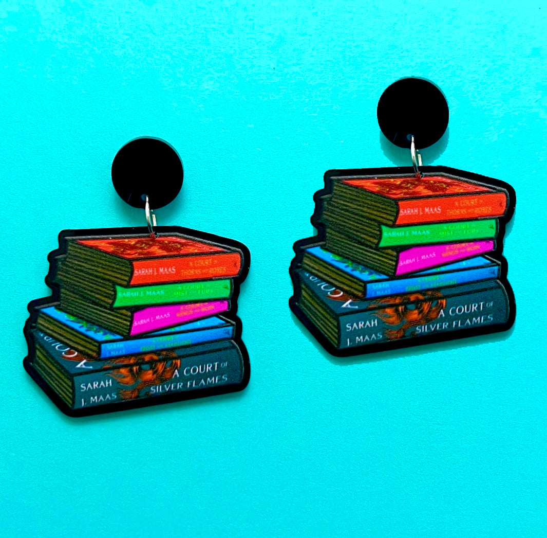 ACOTAR Series Book Stack Acrylic Drop Earrings