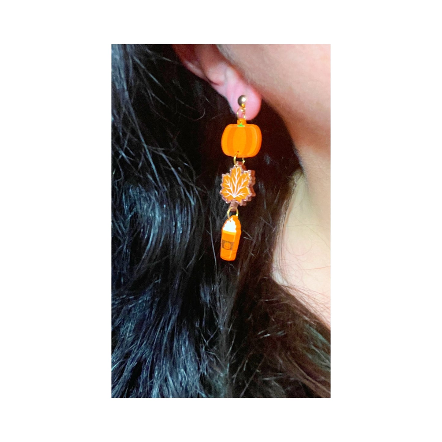 Autumn Inspired Tiered Acrylic Drop Earrings