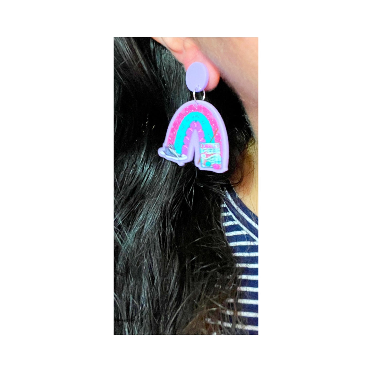 Lovegood Rainbow Silhouette Acrylic Drop Earrings