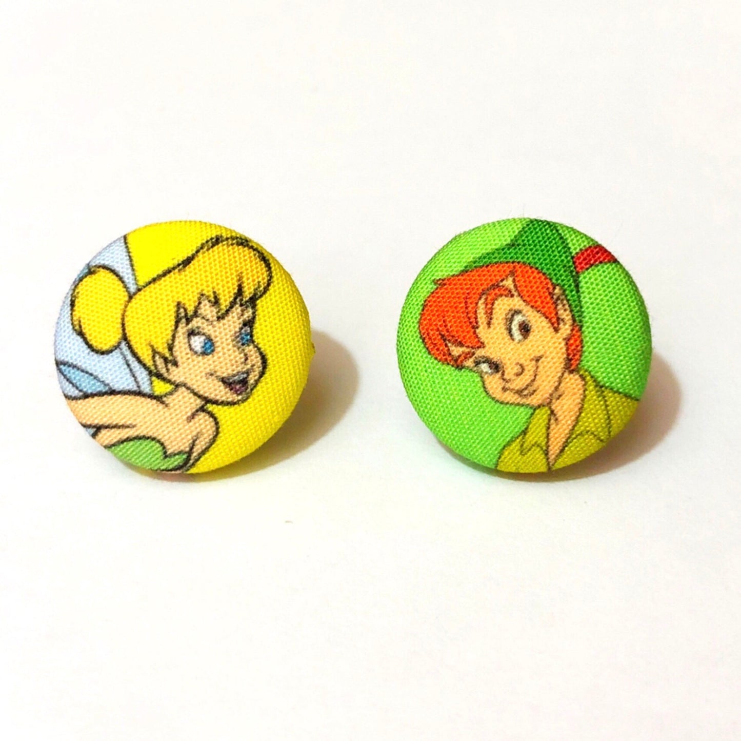 Peter & Tink Fabric Button Earrings