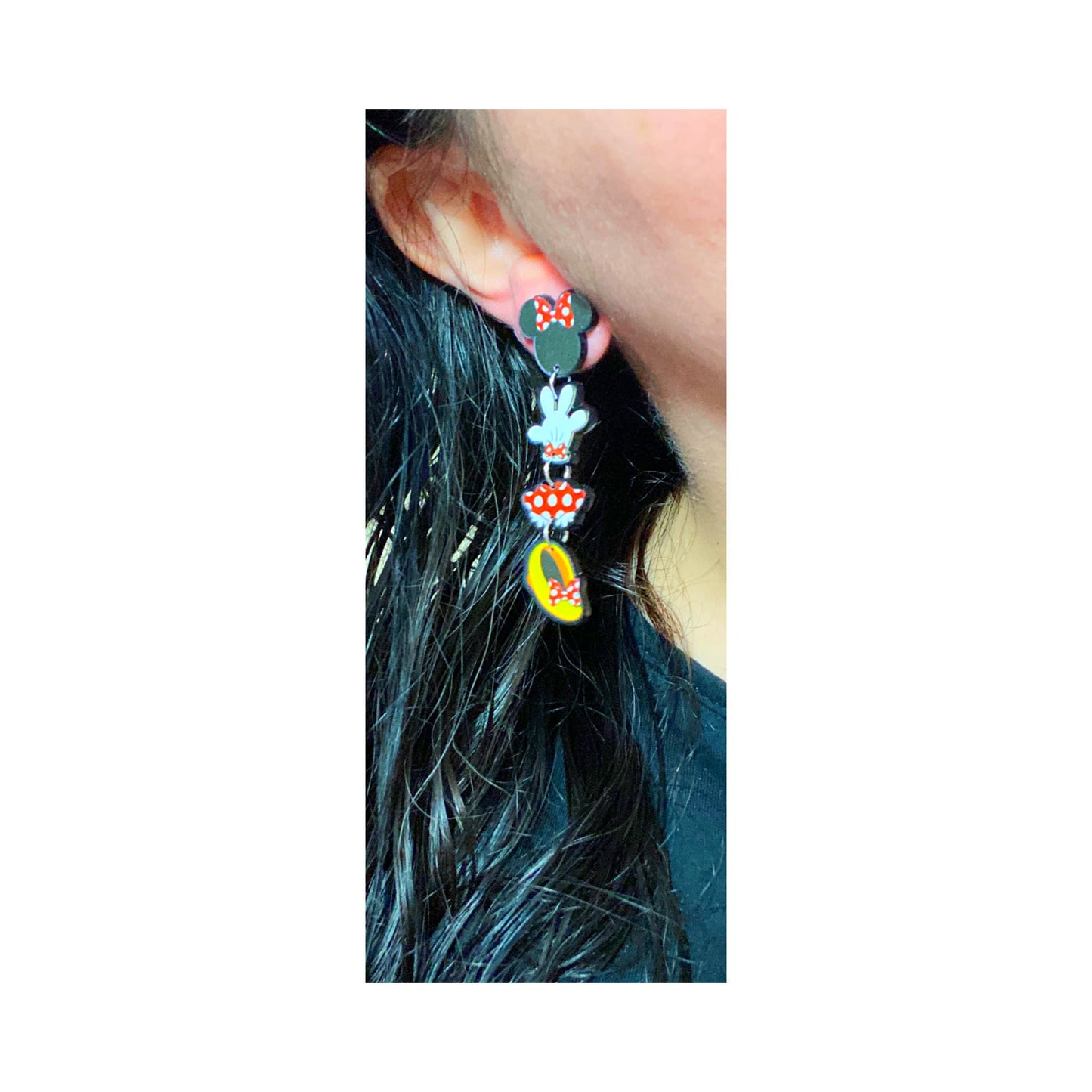 Mouse Couple Tiered Drop Earrings
