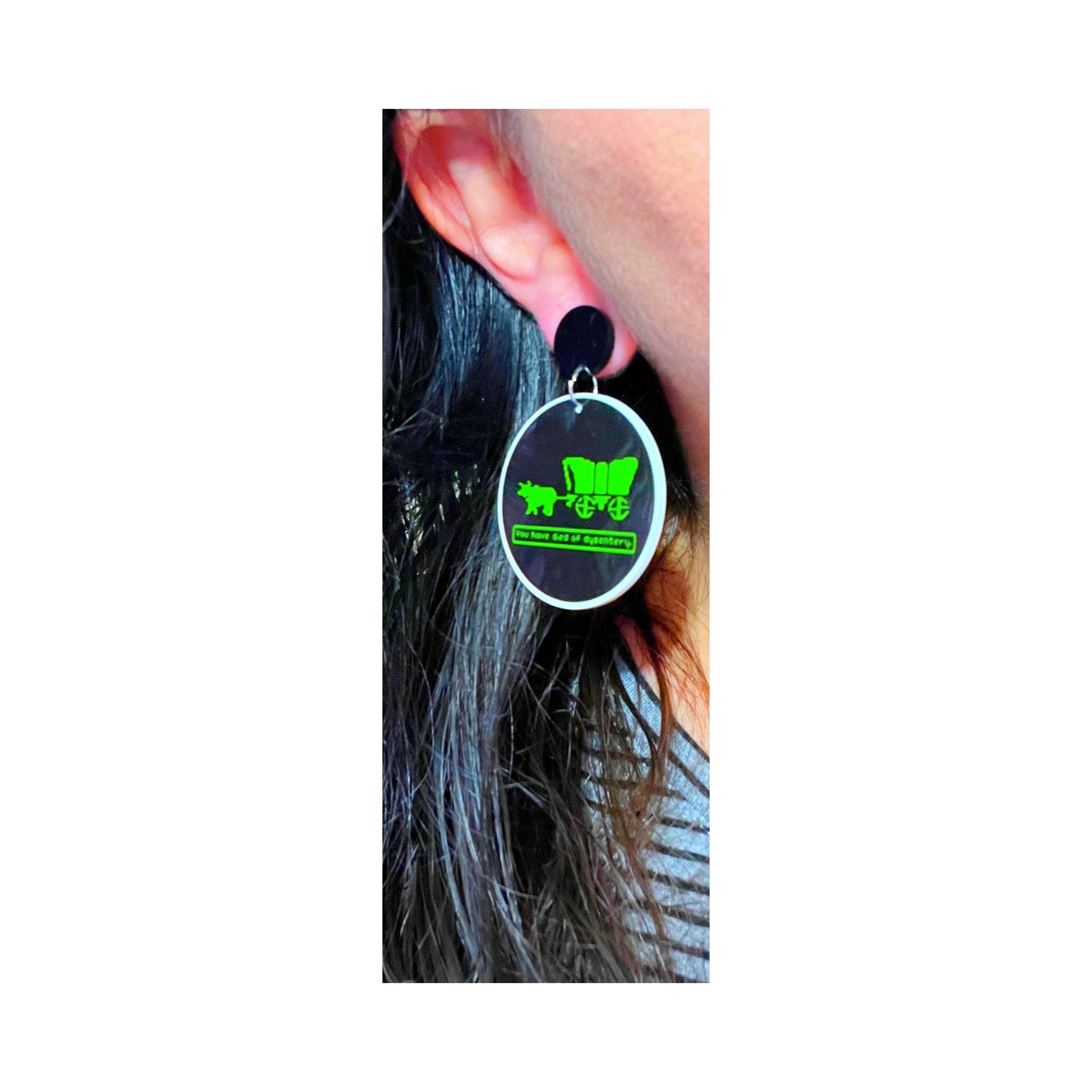 Oregon Trail Inspired Round Acrylic Drop Earrings