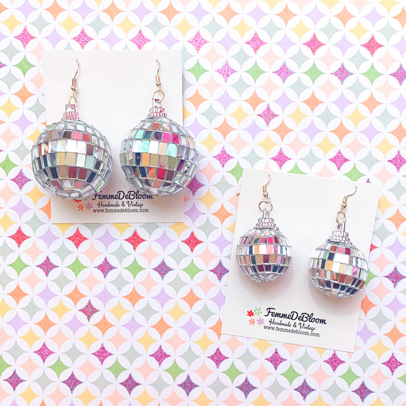 Mini Disco Ball 3D Drop Earrings