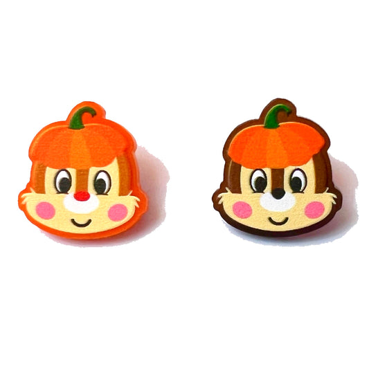 Chipmunk Pumpkins Acrylic Post Earrings