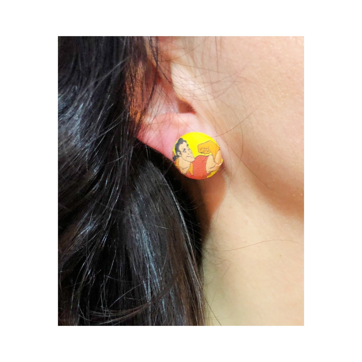 Gaston Fabric Button Earrings