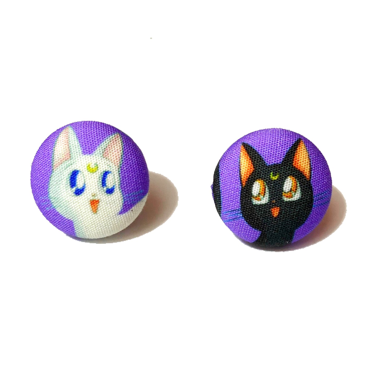 Luna & Artemis Fabric Button Earrings