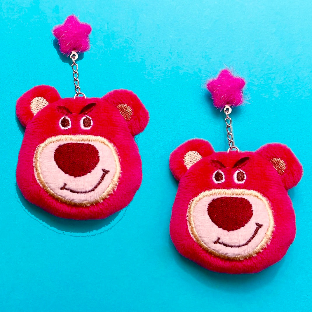 Lotso Plush Pom Pom Hanging Drop Earrings