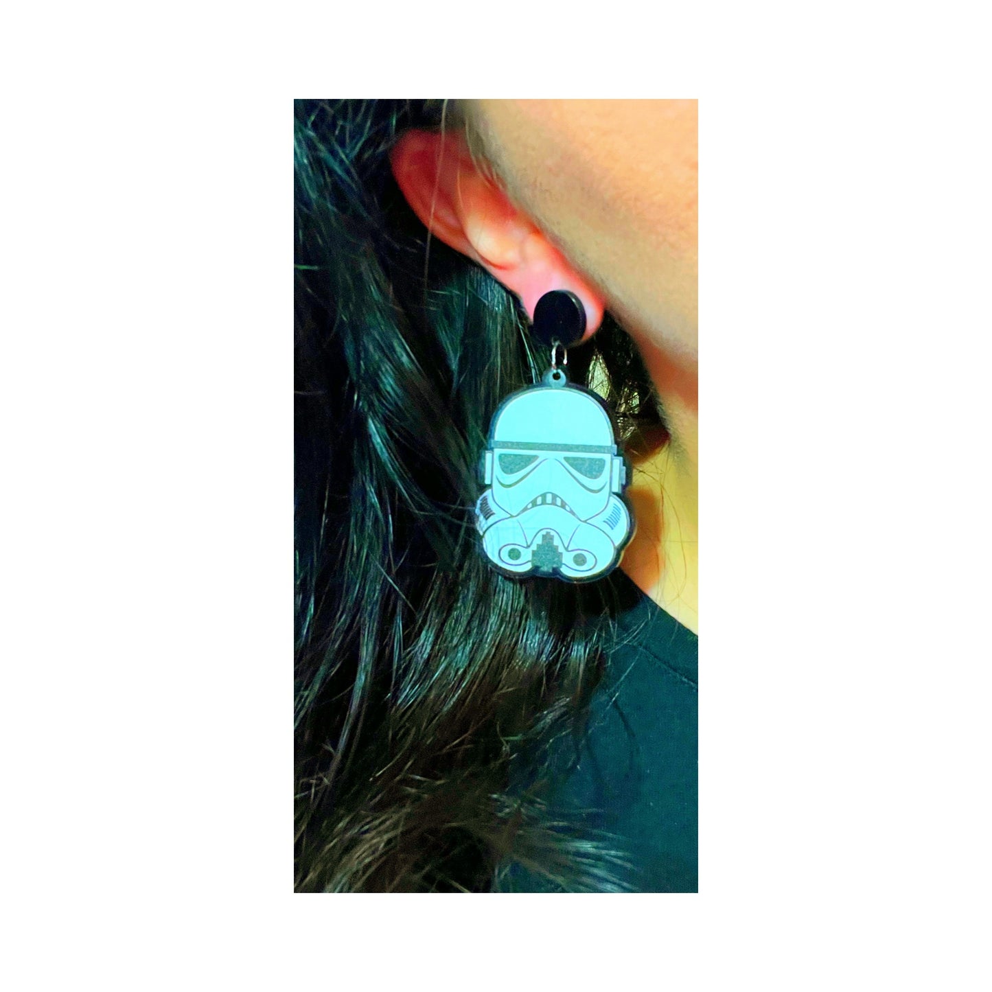 Storm Trooper Acrylic Drop Earrings