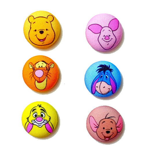 Pooh & Friends Mix & Match Fabric Button Earring Set