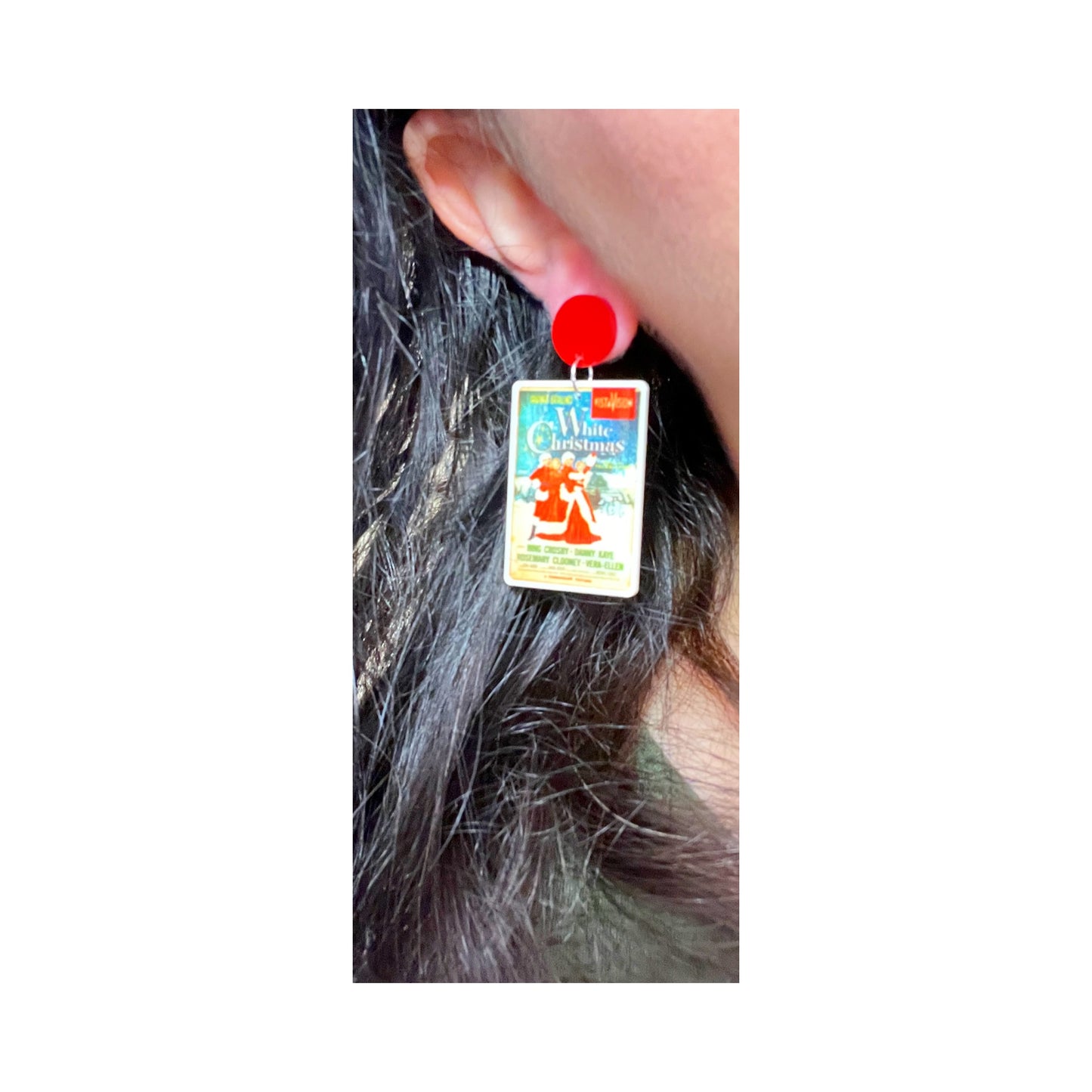 White Christmas Drop Earrings