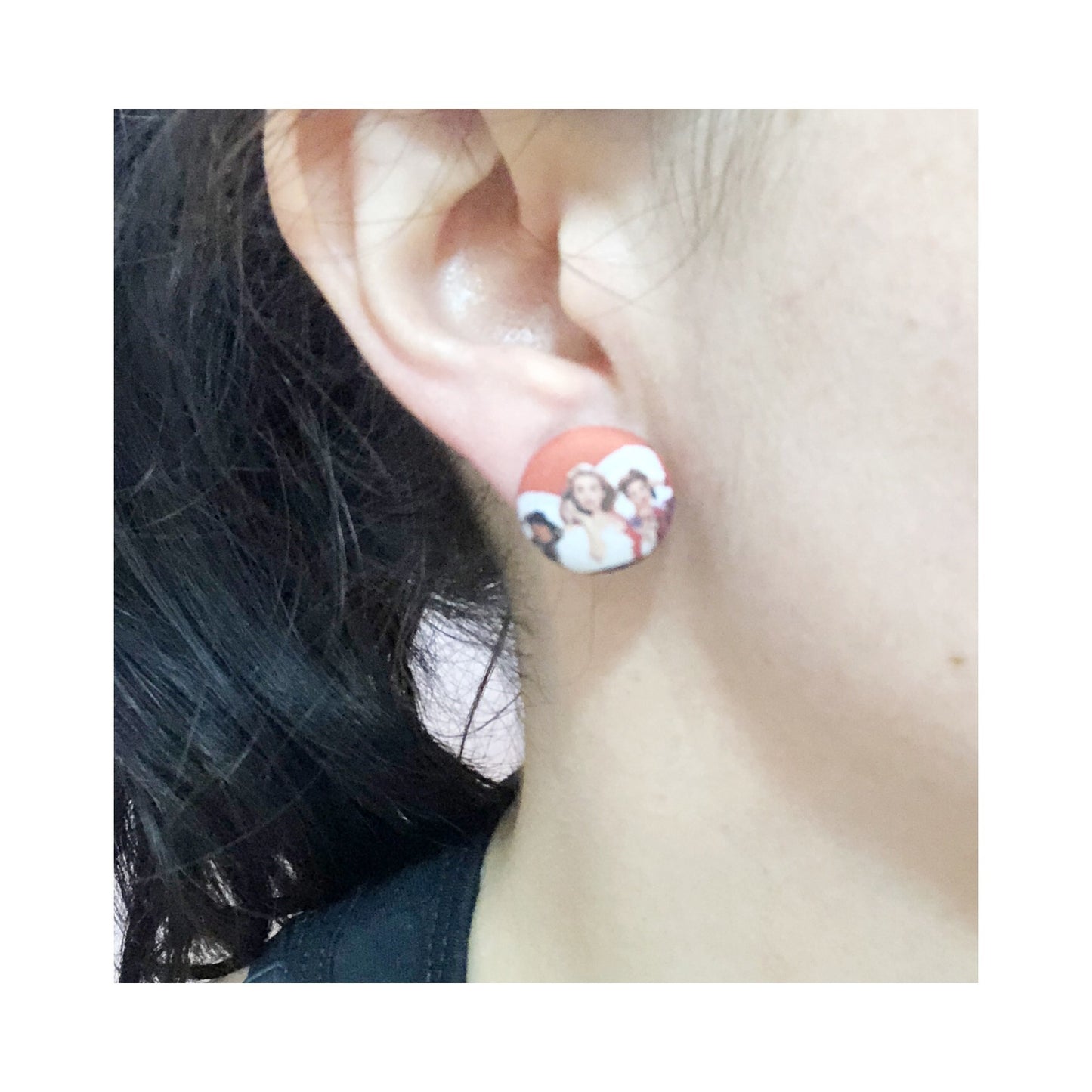 "As If" Plaid Fabric Button Earrings