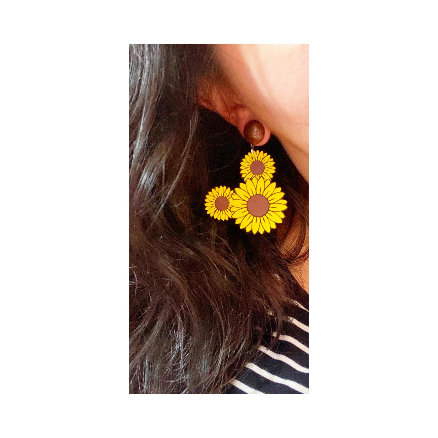 Sunflower Mouse Drop Earrings