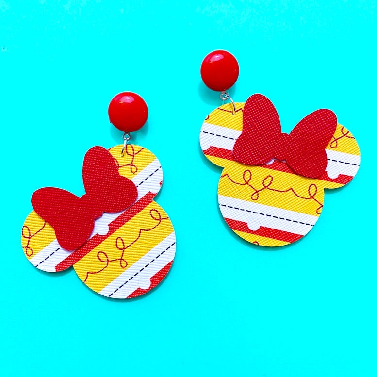 Jessie Cowgirl Print Mouse Drop Earrings