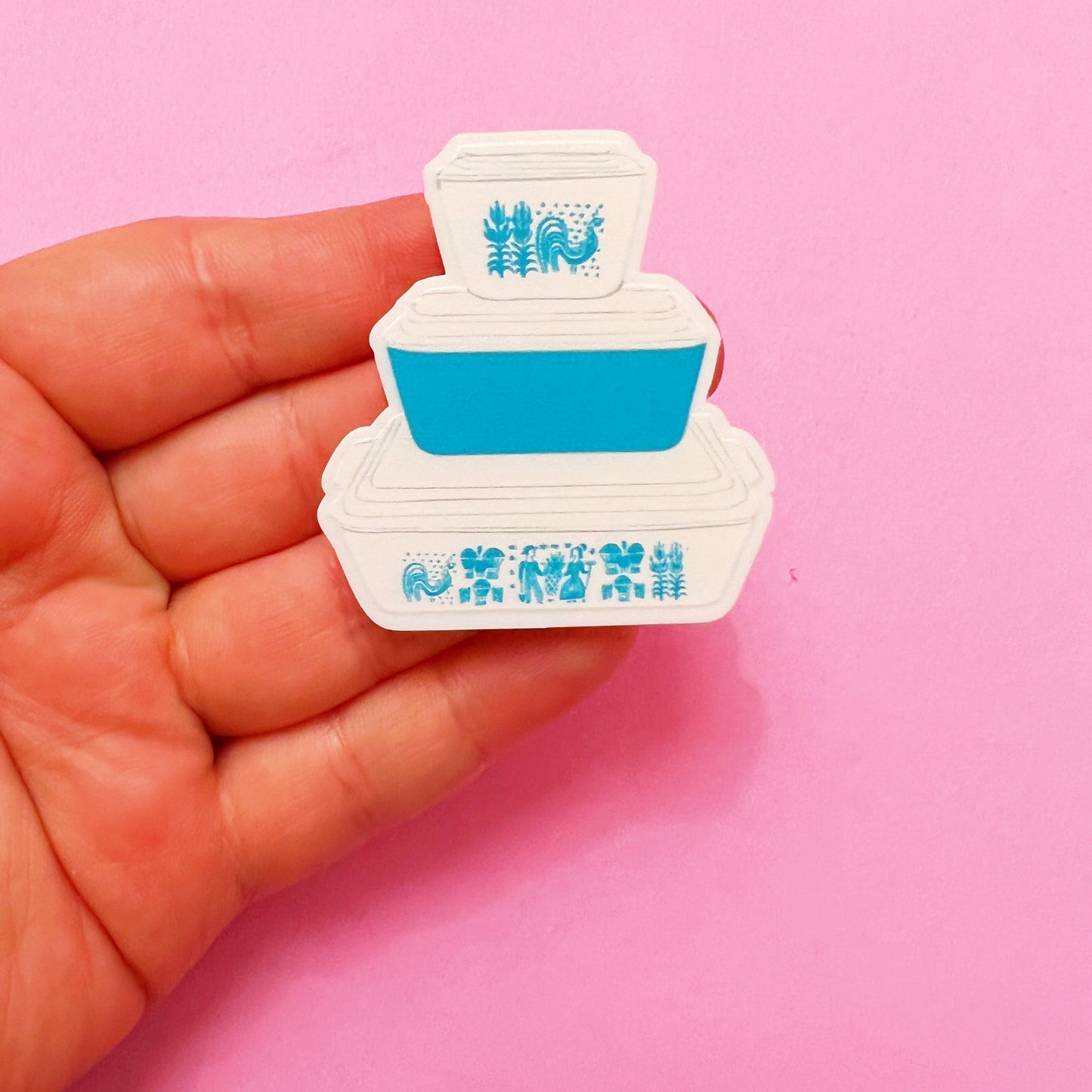 Vintage Blue Pyrex Pin Brooch
