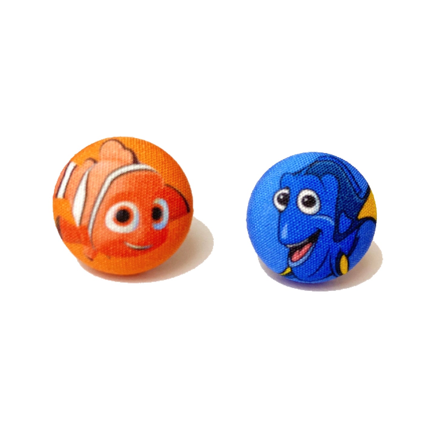 Just Keep Swimming Fabric Button Earrings