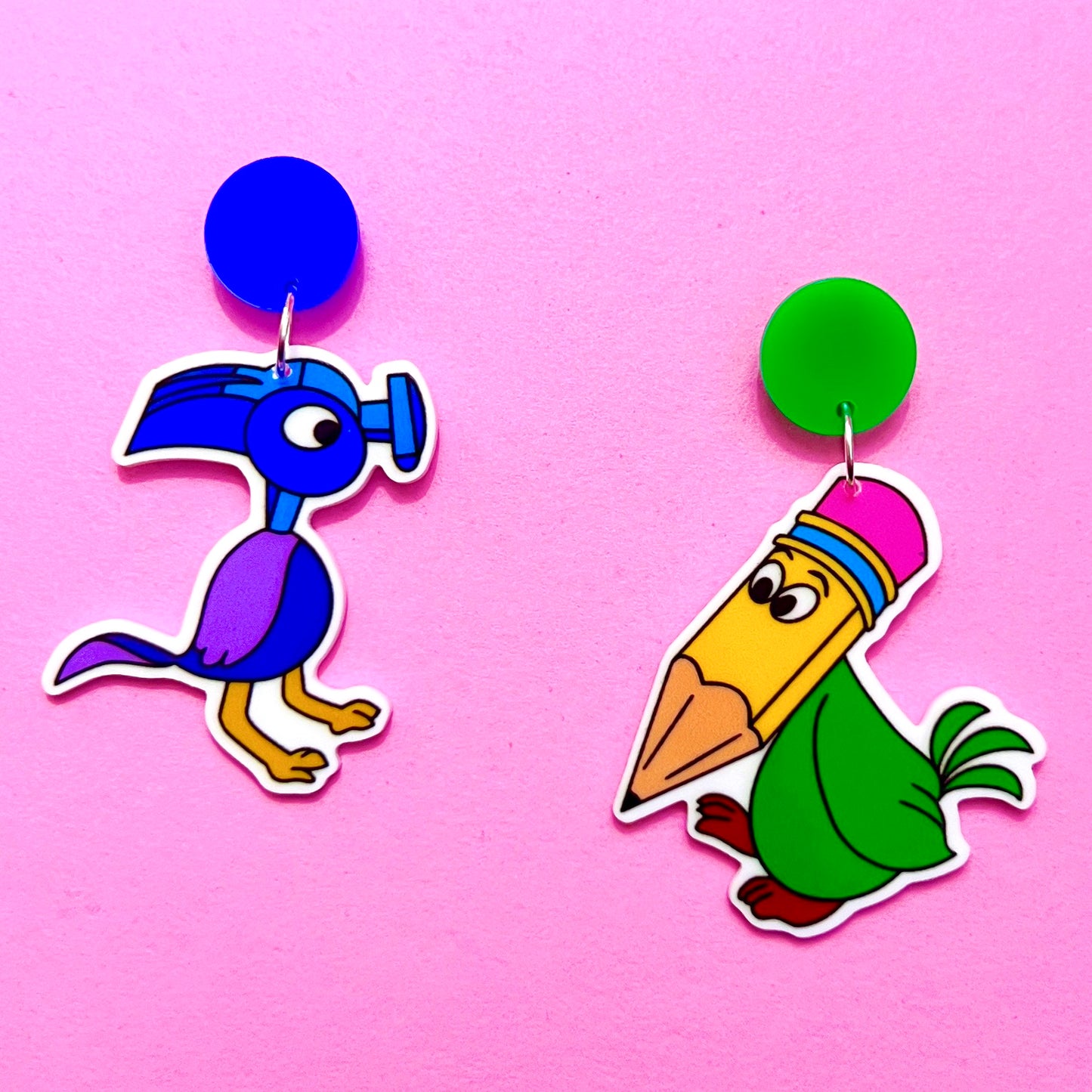 Pencil & Hammer Bird Wonderland Acrylic Drop Earrings