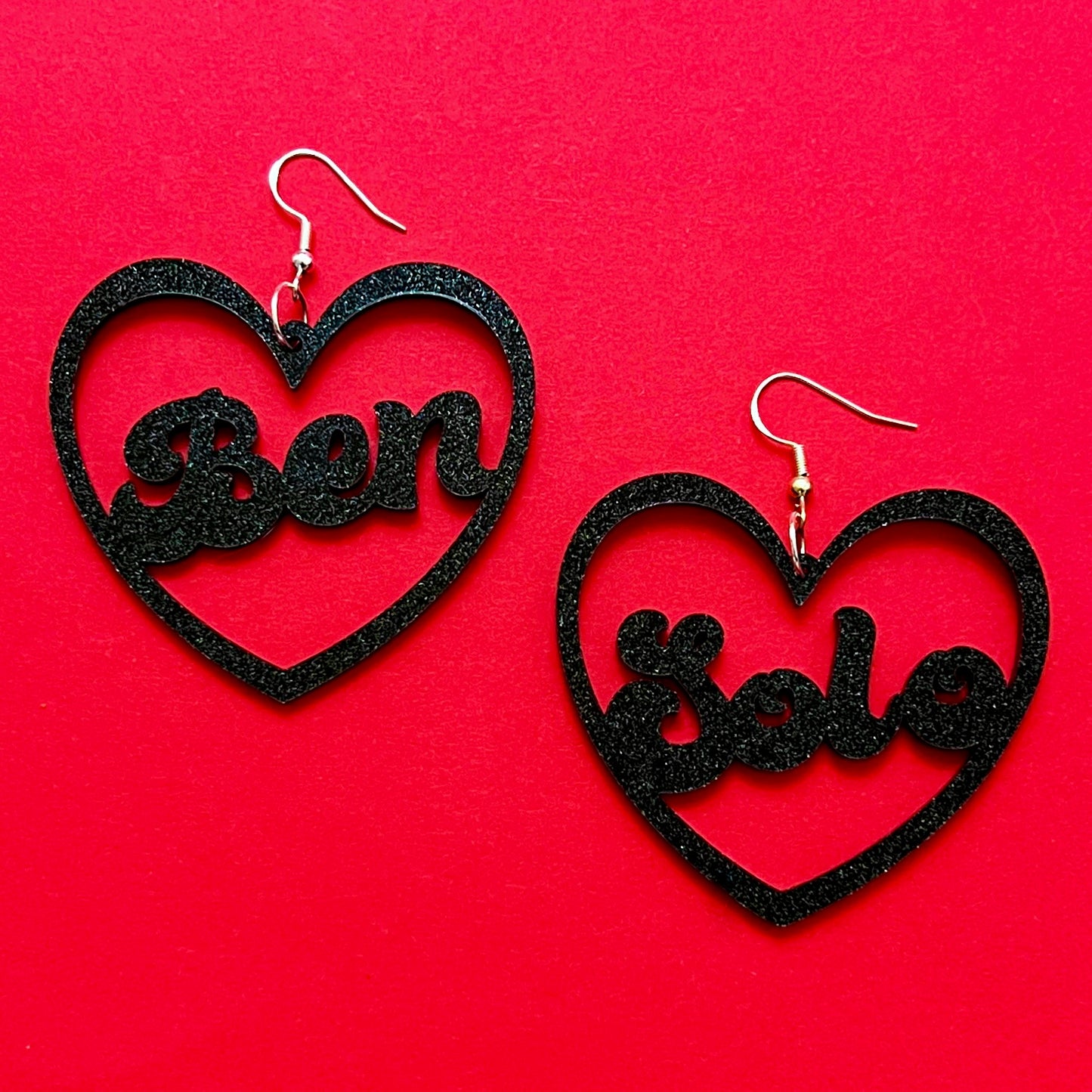 Ben Solo Heart Acrylic Drop Earrings